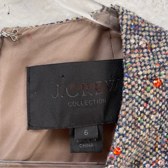 j. Crew Collection Multicolor Tweed Mini Dress Feathers & - Picture 4 of 4